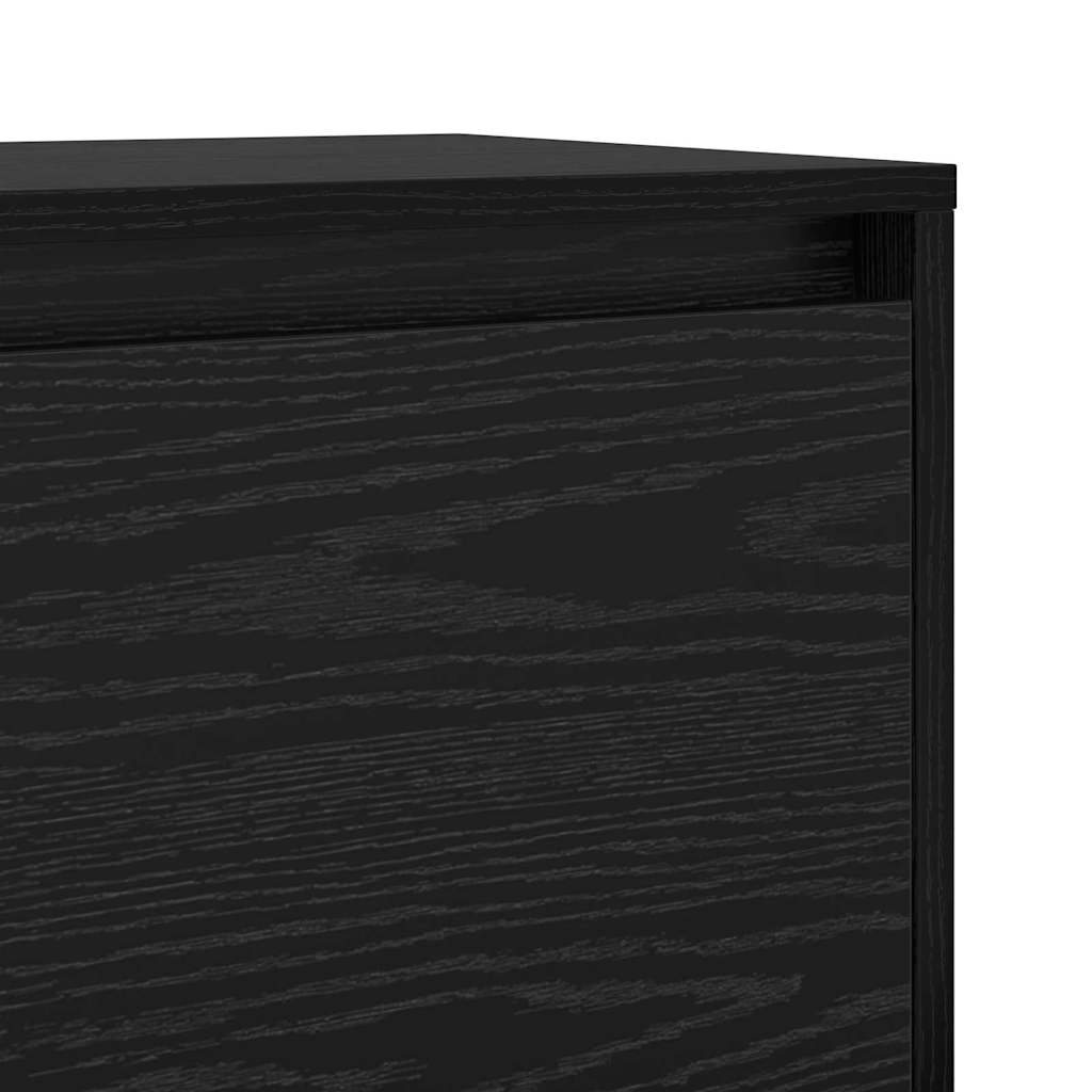 Bedside Cabinet Black oak 45 x 34 x 44.5 cm Engineered wood
